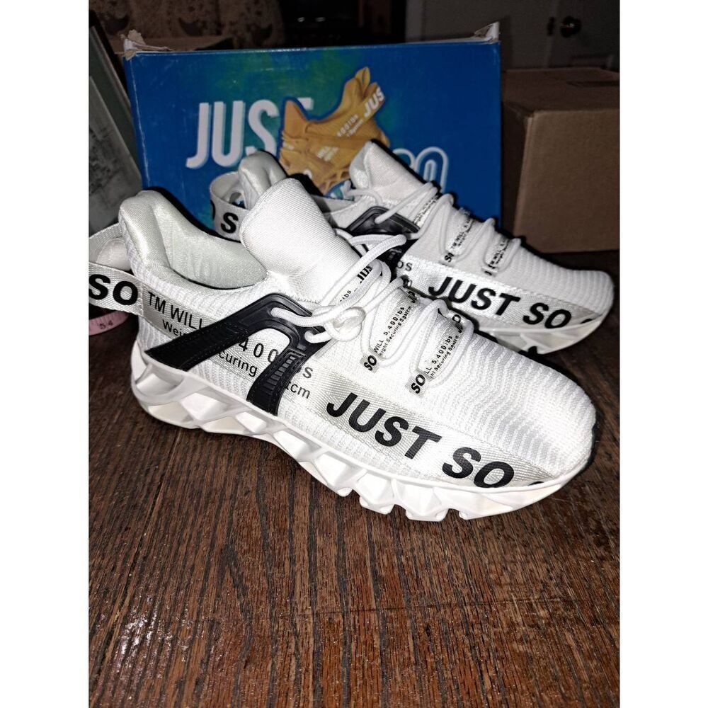 New Size 7.5 (40) Just So So Black White Sneakers Casual Athletic Shoes